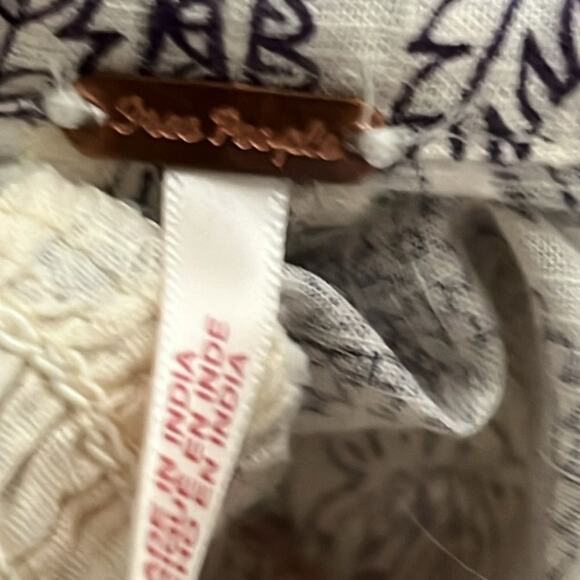 NWT FREE PEOPLE ANTHROPOLOGIE MARAYA PRINTED IVORY ANTIQUE COMBO TOP SIZE M - Picture 7 of 8